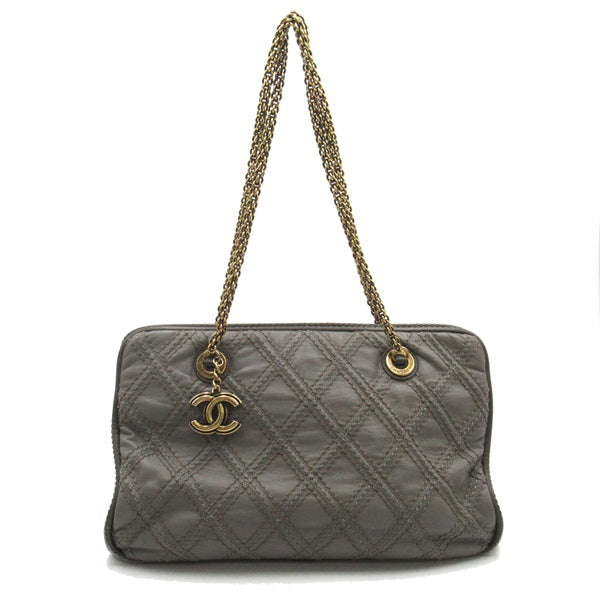 Quilted Leather Triptych Tote - '10s