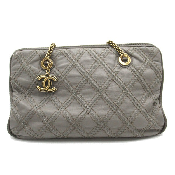 Quilted Leather Triptych Tote - '10s