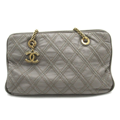 Quilted Leather Triptych Tote - '10s