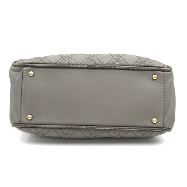 Quilted Leather Triptych Tote - '10s