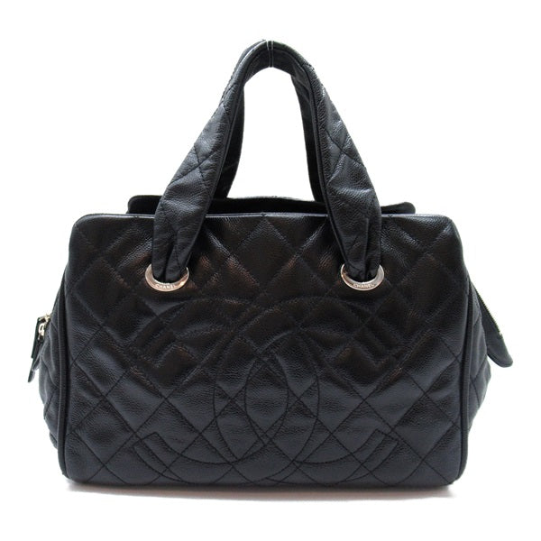 Chanel Quilted CC Caviar Bowler Bag Leather Handbag in Excellent condition