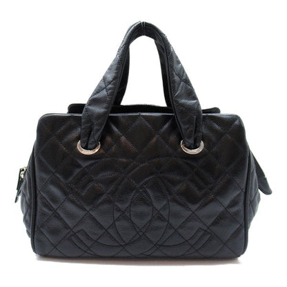 Chanel Quilted CC Caviar Bowler Bag Leather Handbag in Excellent condition