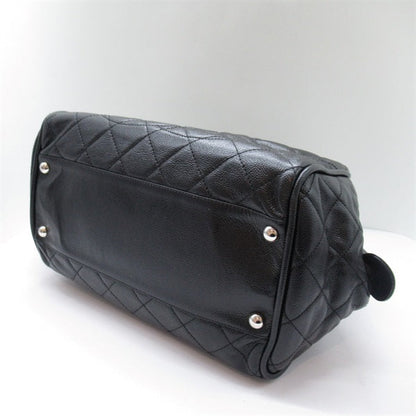 Chanel Quilted CC Caviar Bowler Bag Leather Handbag in Excellent condition