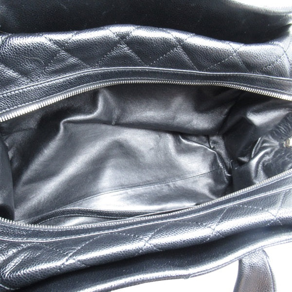 Chanel Quilted CC Caviar Bowler Bag Leather Handbag in Excellent condition