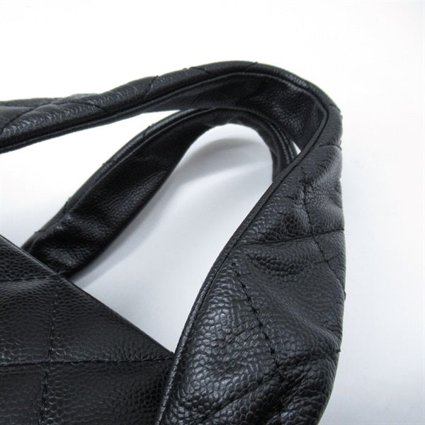Chanel Quilted CC Caviar Bowler Bag Leather Handbag in Excellent condition