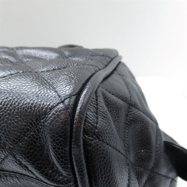 Chanel Quilted CC Caviar Bowler Bag Leather Handbag in Excellent condition