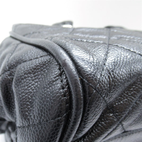 Chanel Quilted CC Caviar Bowler Bag Leather Handbag in Excellent condition