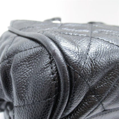 Chanel Quilted CC Caviar Bowler Bag Leather Handbag in Excellent condition