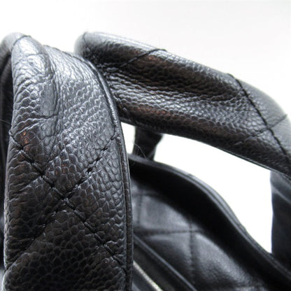 Chanel Quilted CC Caviar Bowler Bag Leather Handbag in Excellent condition