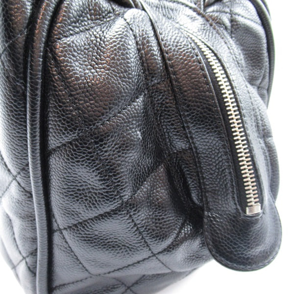 Chanel Quilted CC Caviar Bowler Bag Leather Handbag in Excellent condition