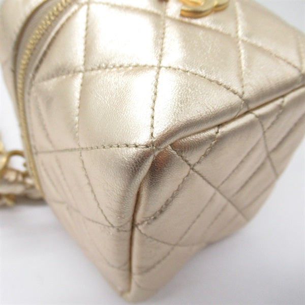Chanel VAnity Pouch with Chain Leather Vanity Bag AP2803 in Good condition