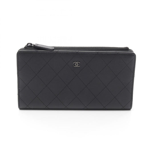 Chanel Matelasse So Black Calfskin Long Wallet