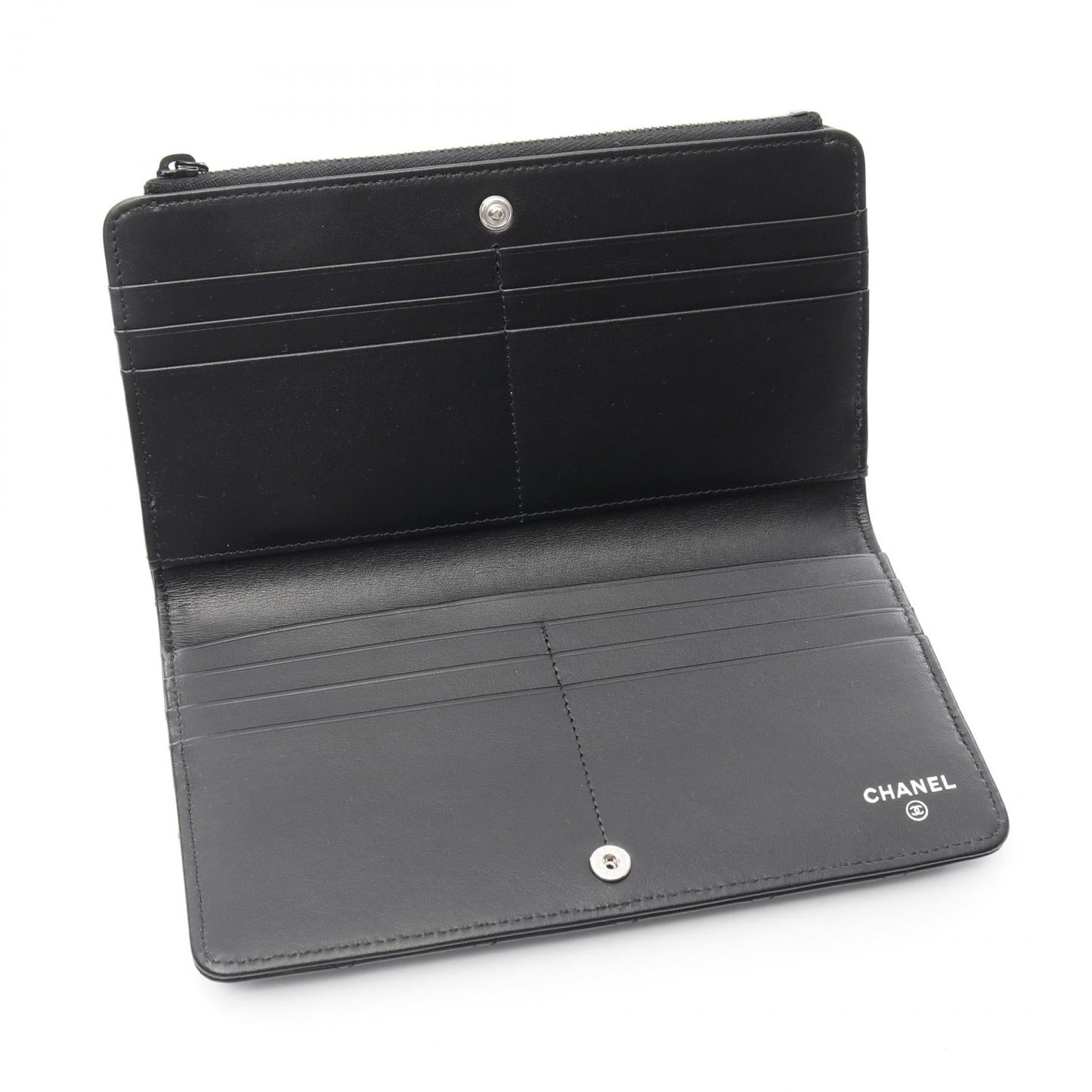 Chanel Matelasse So Black Calfskin Long Wallet