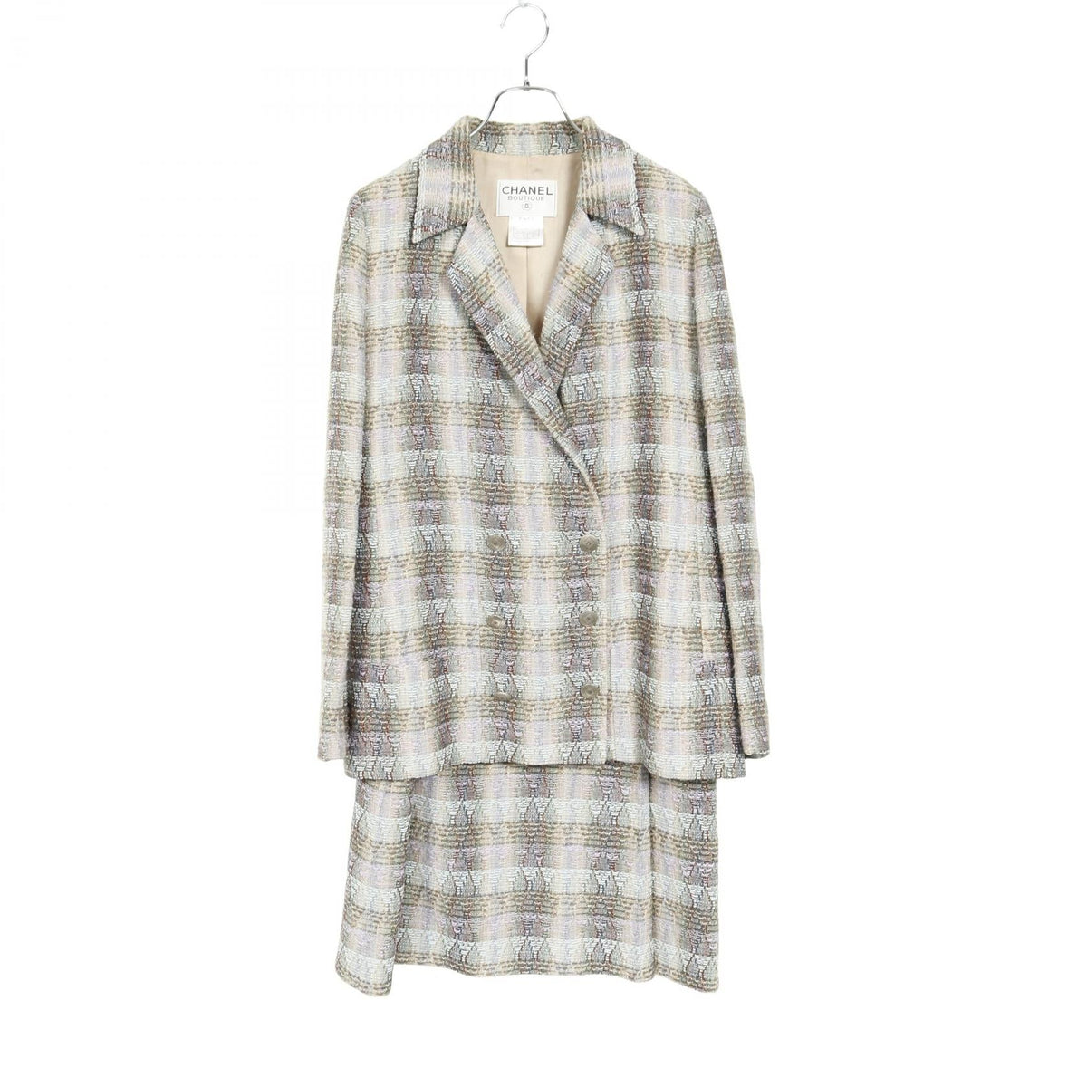 Chanel Coco Mark Button Tweed Wool Cotton Apparel