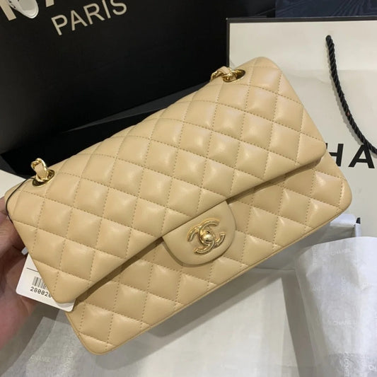 Chanel Classic Double Flap 25 Shoulder Bag Light Beige