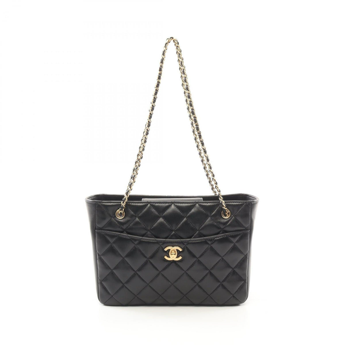 Chanel Small Shopping Bag Shiny Lambskin Tote Bag