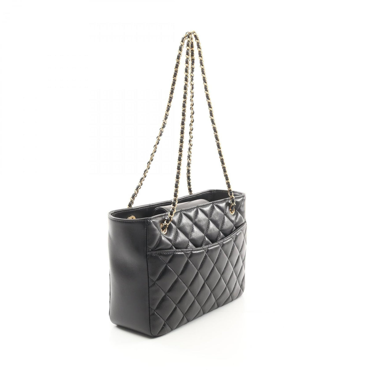 Chanel Small Shopping Bag Shiny Lambskin Tote Bag