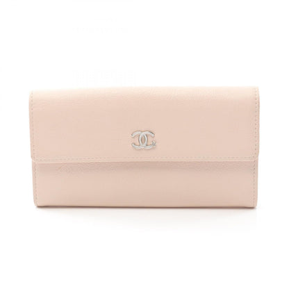 Chanel Coco Mark Leather Long Wallet