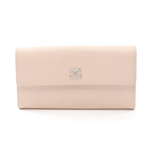 Chanel Coco Mark Leather Long Wallet
