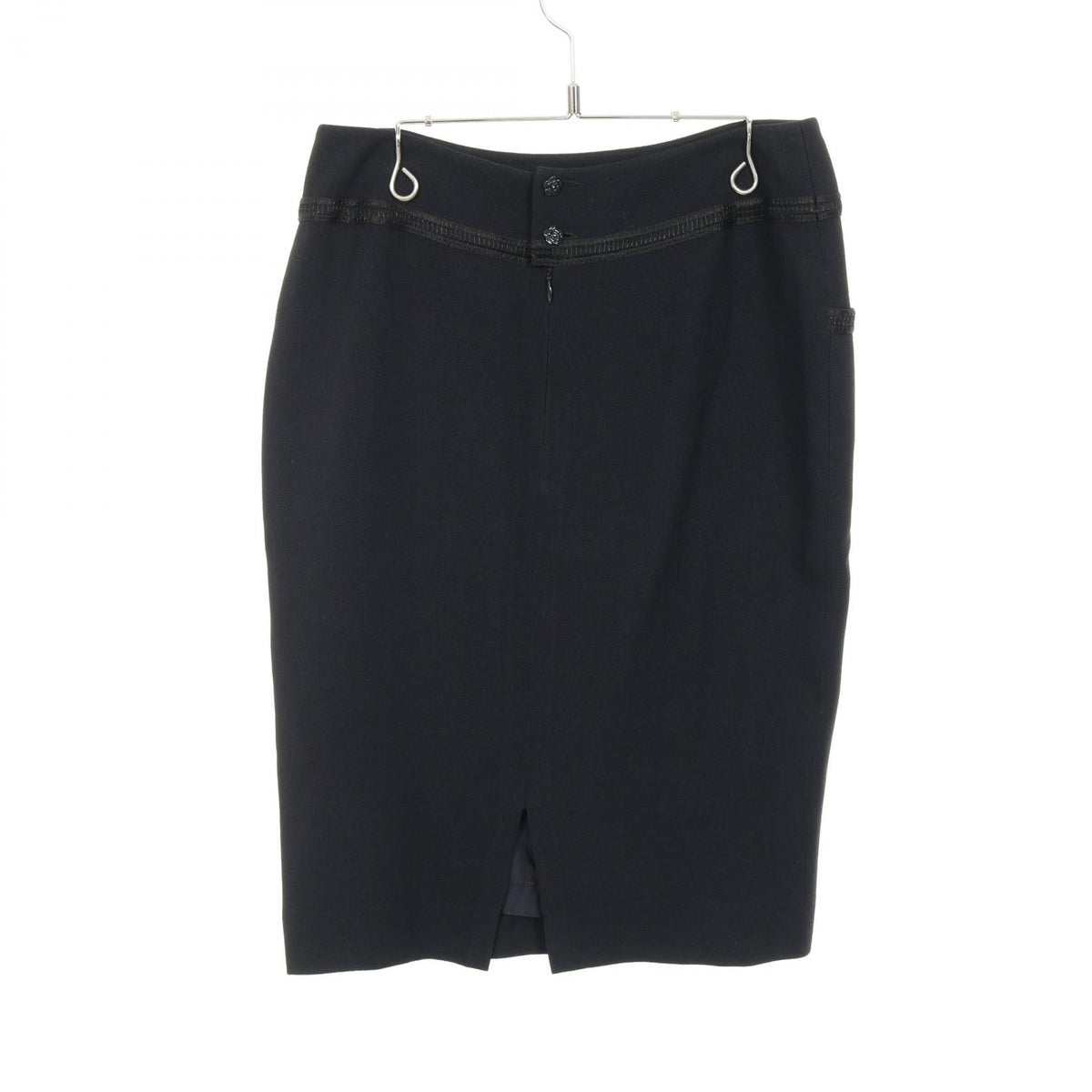 Chanel Camellia Button Rayon Acetate Skirt