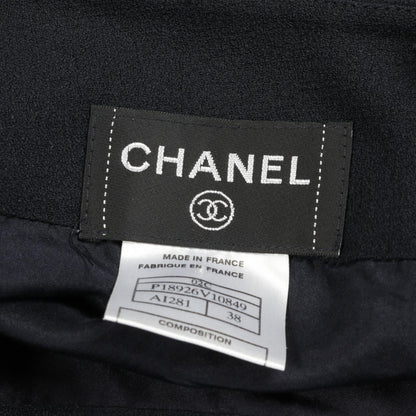 Chanel Camellia Button Rayon Acetate Skirt