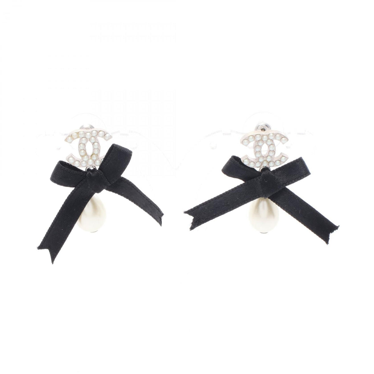 Chanel Coco Mark Ribbon Earrings