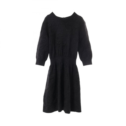 Chanel Coco Mark Button Wool Silk Cashmere Dress