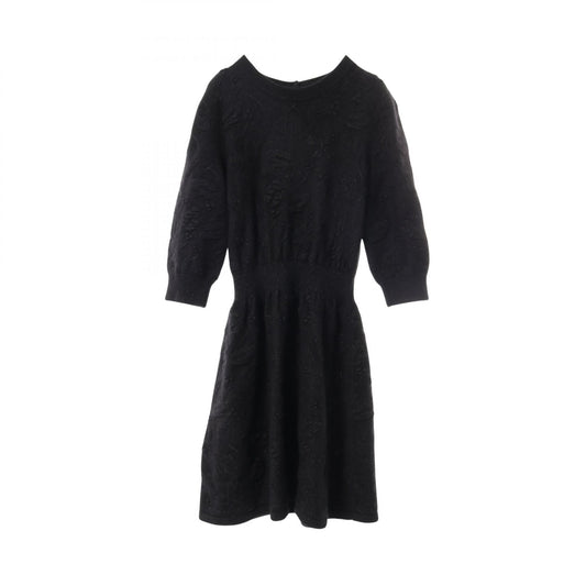 Chanel Coco Mark Button Wool Silk Cashmere Dress