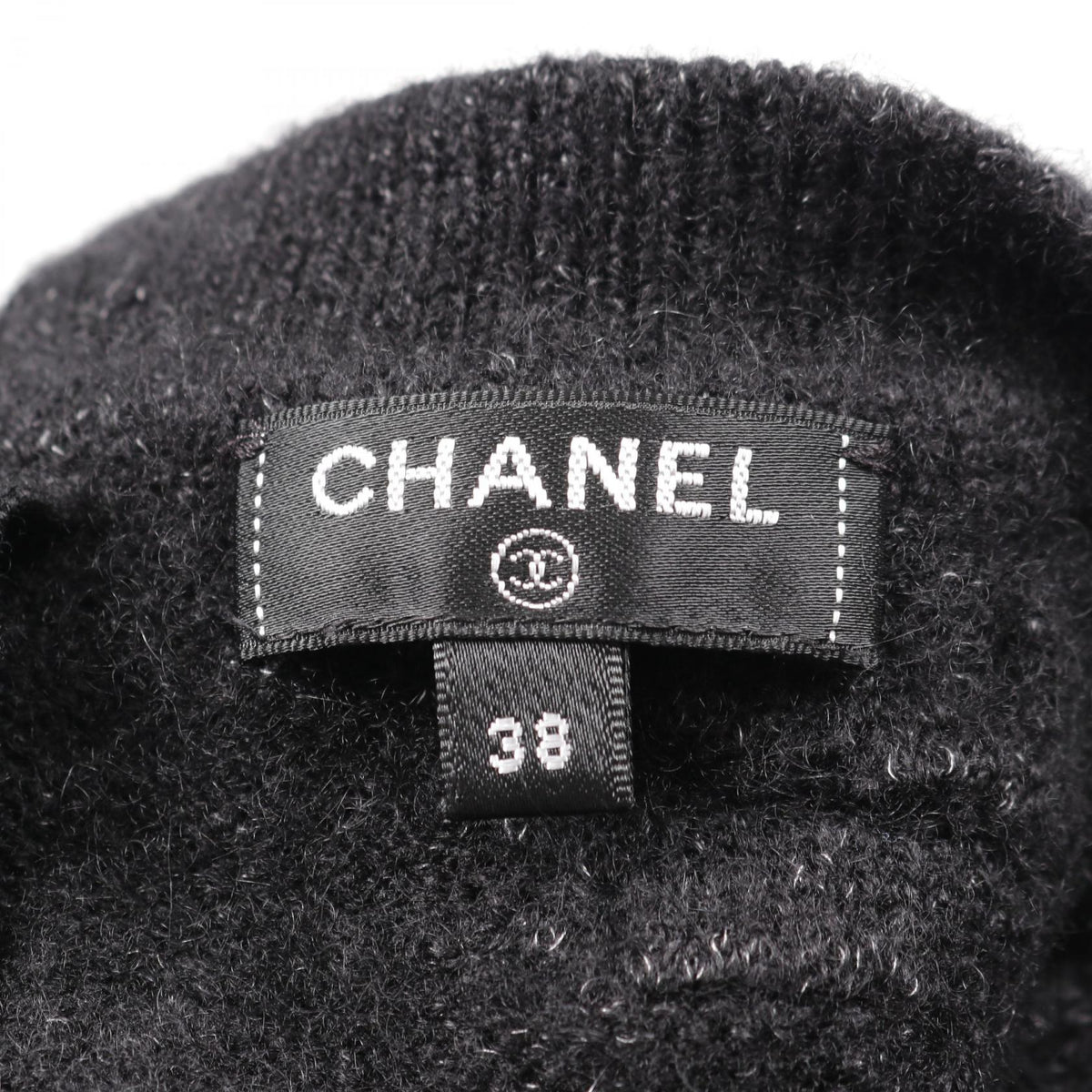 Chanel Coco Mark Button Wool Silk Cashmere Dress