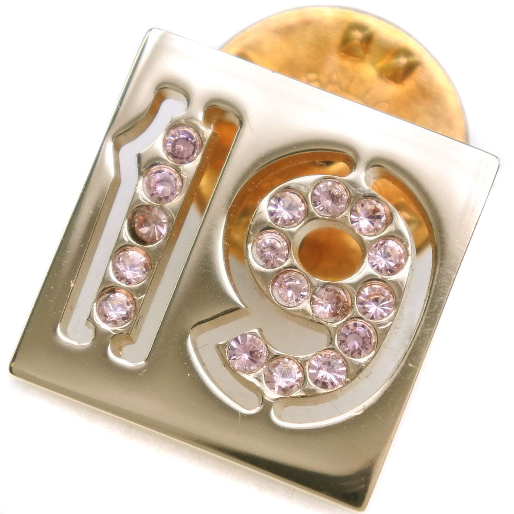 CHANEL Brooch Plated Gold, Rhinestones gold Pin Brooch No.19 Women Used