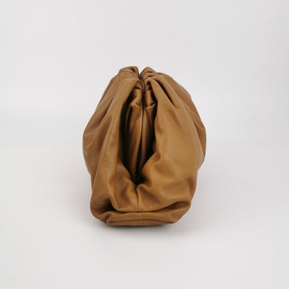 Bottega Veneta Pouch Calfskin Leather Caramel Brown Large