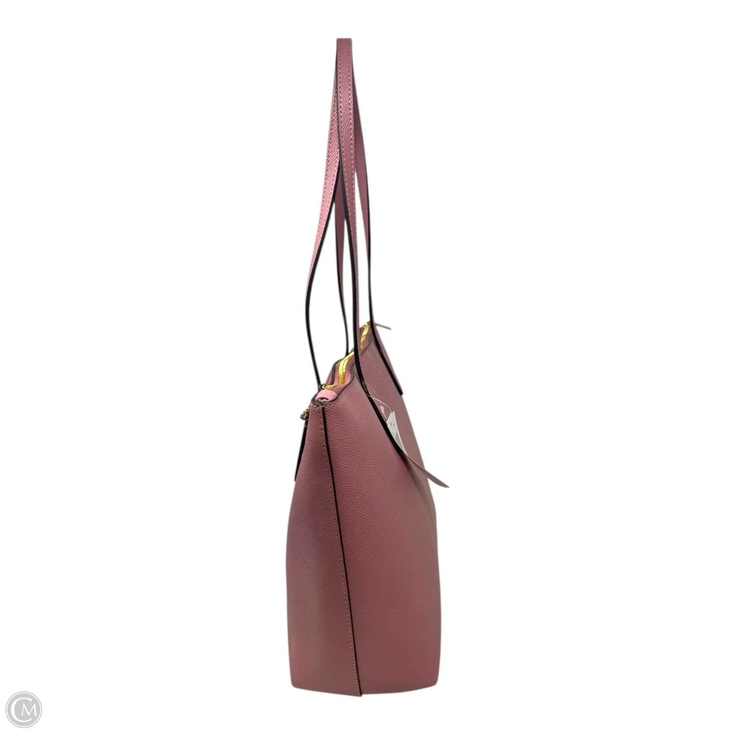 Crossgrain Leather Zip Tote Handbag Designer By Coach, Size: Medium