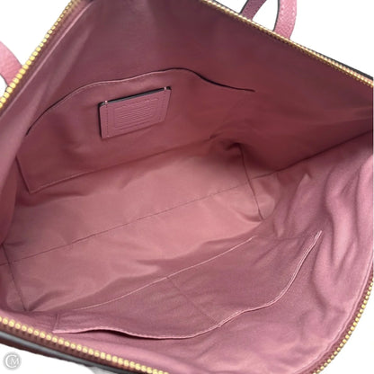 Crossgrain Leather Zip Tote Handbag Designer By Coach, Size: Medium