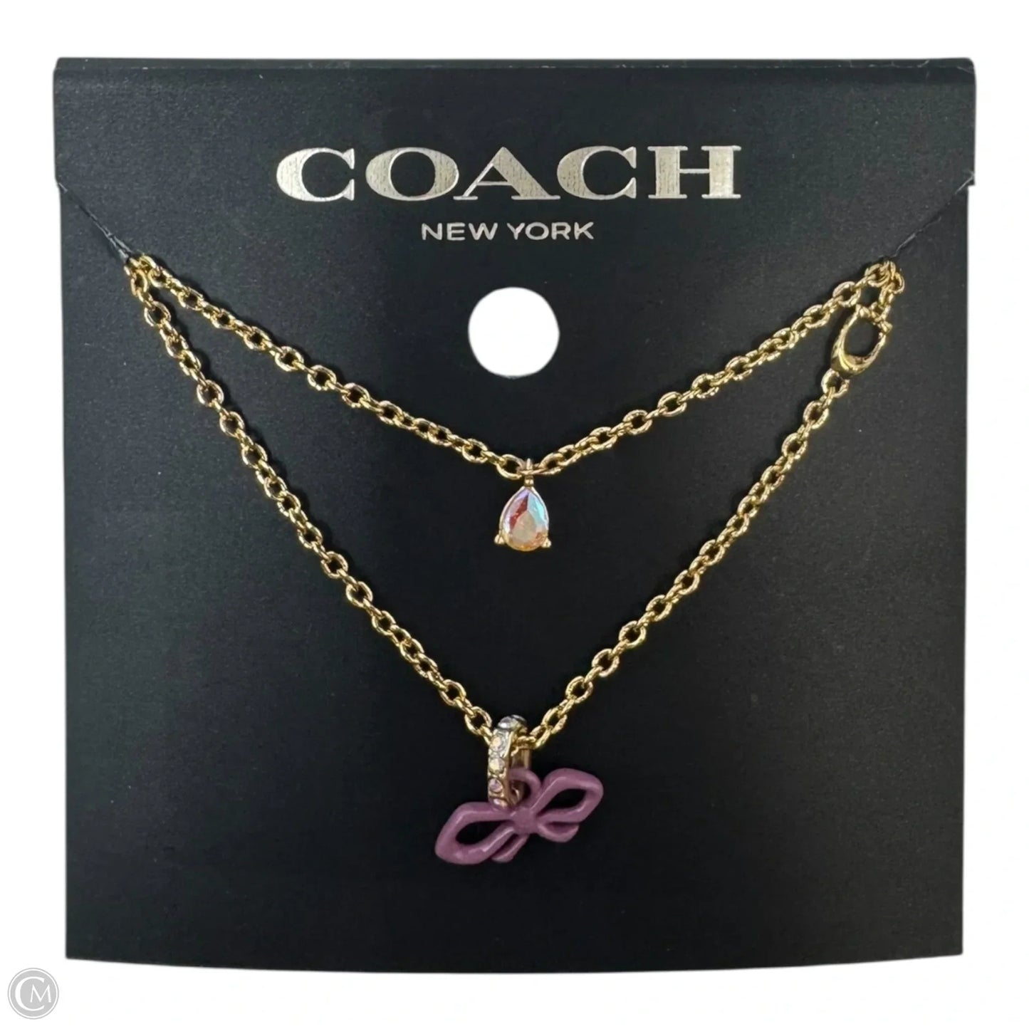 Bow Layered Necklace Gold by Coach