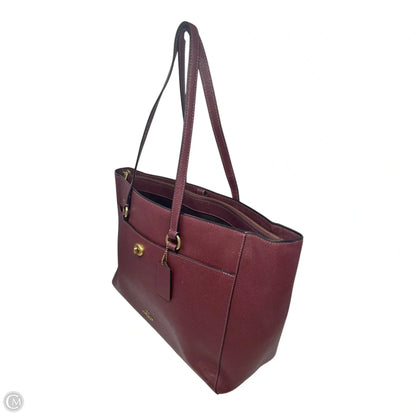 Folio Turnlock Tote Designer By Coach, Size: Large
