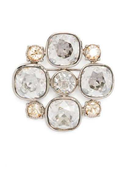 Chanel CC Crystal-Embellished Brooch