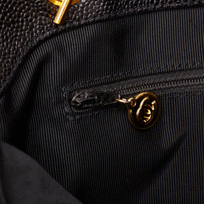 Chanel Triple CC Caviar Tote Bag Leather Tote Bag in Good condition