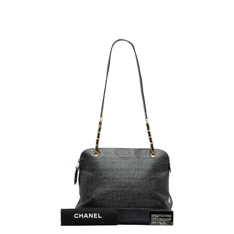Chanel Triple CC Caviar Tote Bag Leather Tote Bag in Good condition
