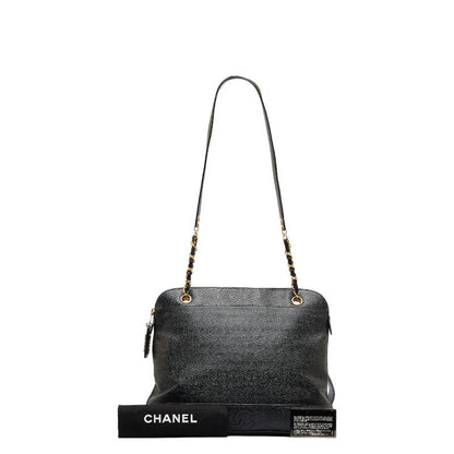 Chanel Triple CC Caviar Tote Bag Leather Tote Bag in Good condition