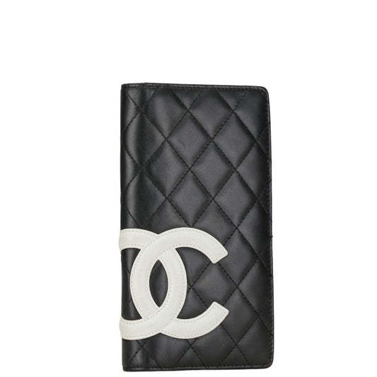 Chanel Cambon Quilted Leather Bifold Wallet Leather Long Wallet in Good condition