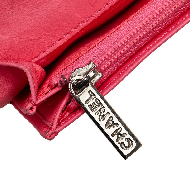Chanel Cambon Quilted Leather Bifold Wallet Leather Long Wallet in Good condition