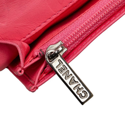 Chanel Cambon Quilted Leather Bifold Wallet Leather Long Wallet in Good condition