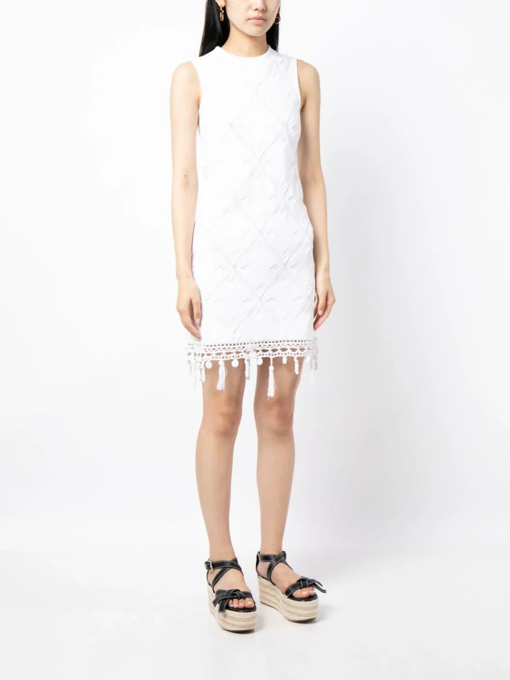 Pointelle-Knit Sleeveless Dress