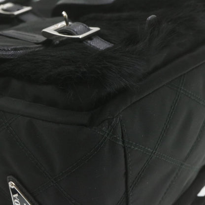 Prada Nylon Fur Backpack Black 2VZ015  21454A