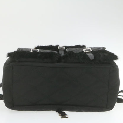 Prada Nylon Fur Backpack Black 2VZ015  21454A