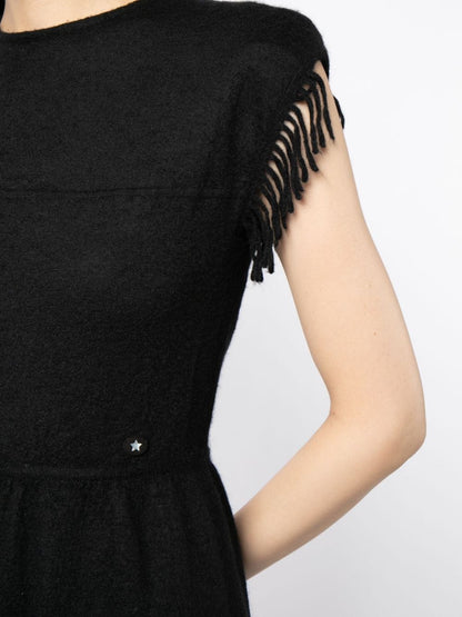 Fringed Knit Dress