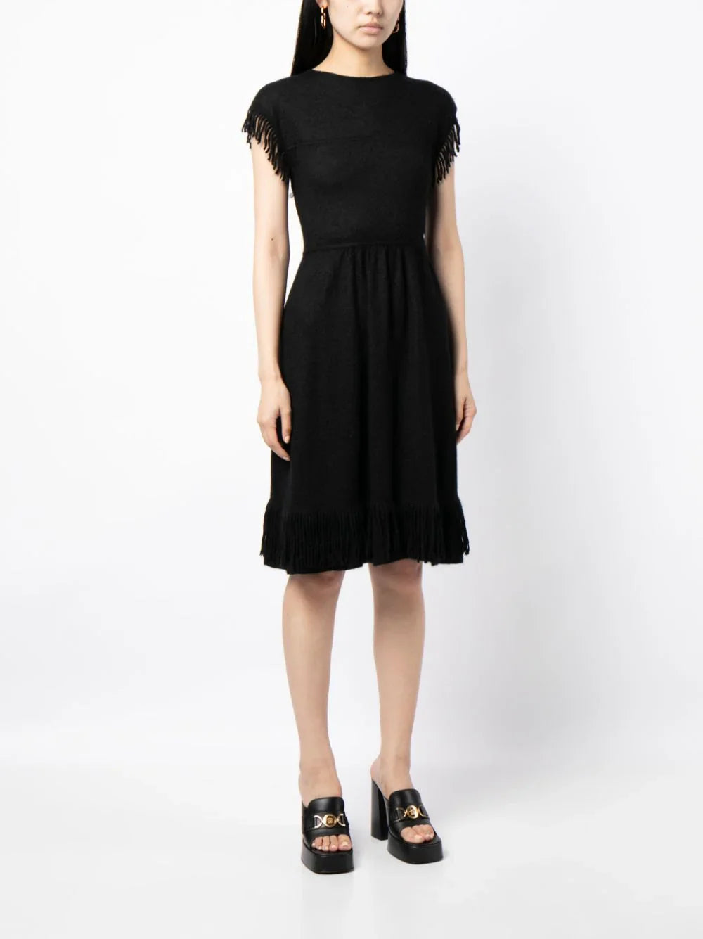 Fringed Knit Dress