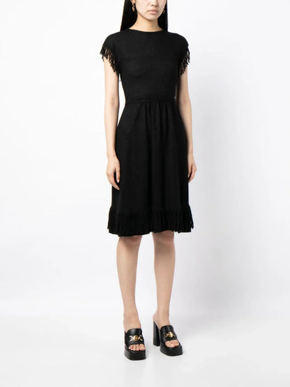 Fringed Knit Dress