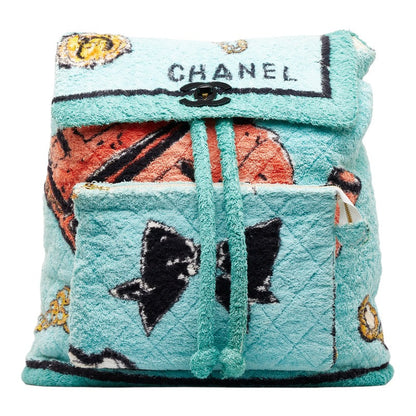 Chanel CC 1994 Terry Cloth Backpack Cotton Backpack in Good condition
