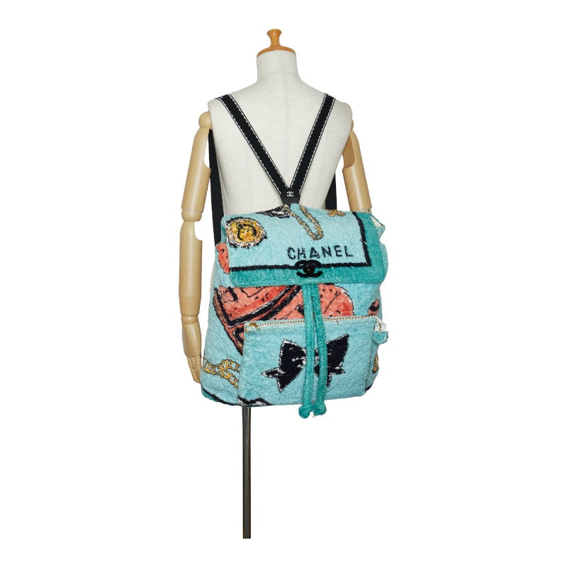 Chanel CC 1994 Terry Cloth Backpack Cotton Backpack in Good condition